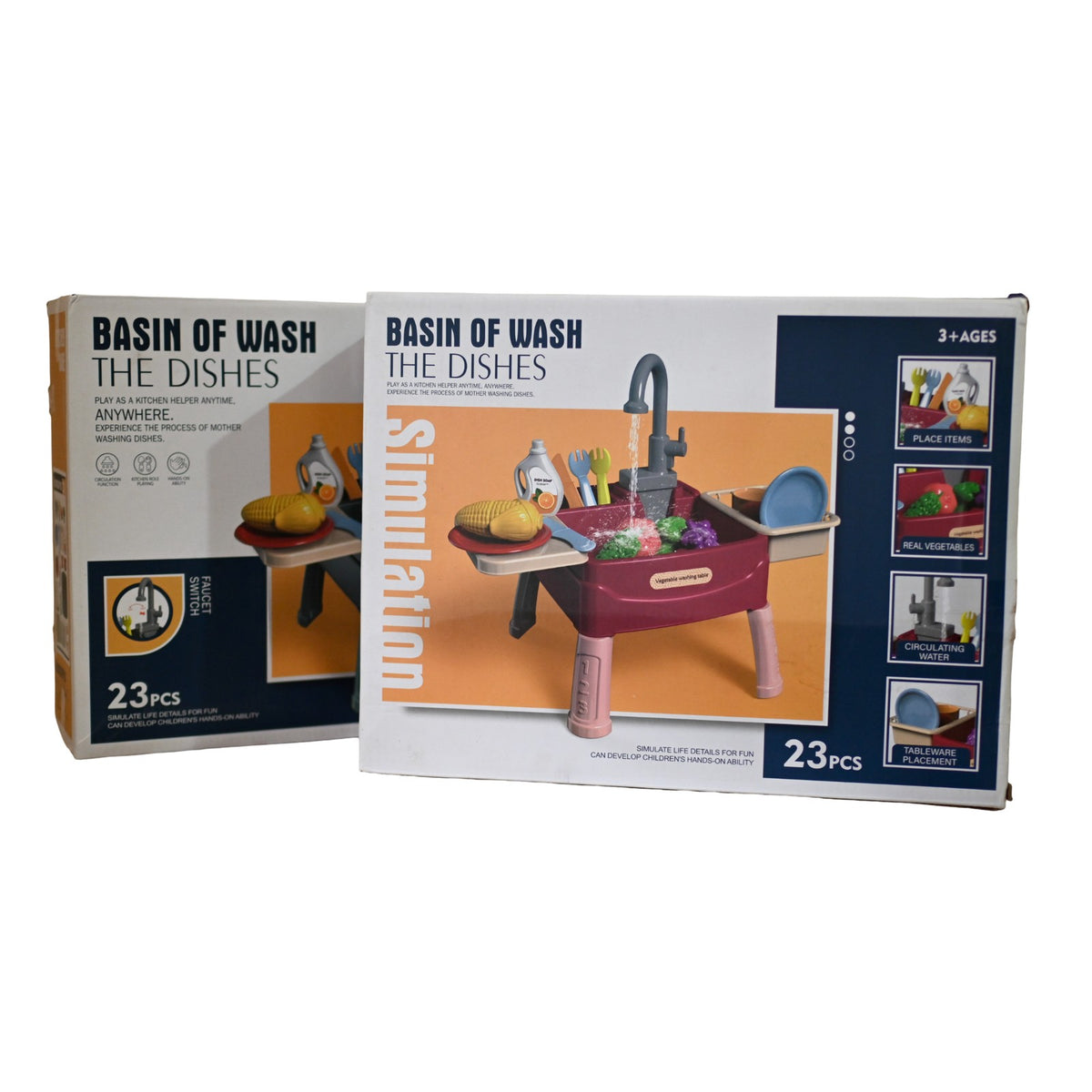 Kitchen Sink with Running Water | Electronic Dishwasher & Working Faucet Toy Set – Role Play