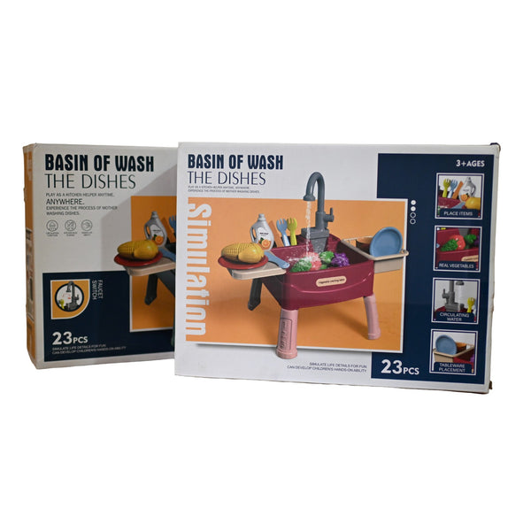 Kitchen Sink with Running Water | Electronic Dishwasher & Working Faucet Toy Set – Role Play