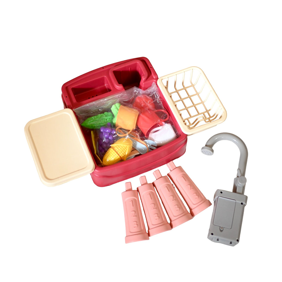Kitchen Sink with Running Water | Electronic Dishwasher & Working Faucet Toy Set – Role Play