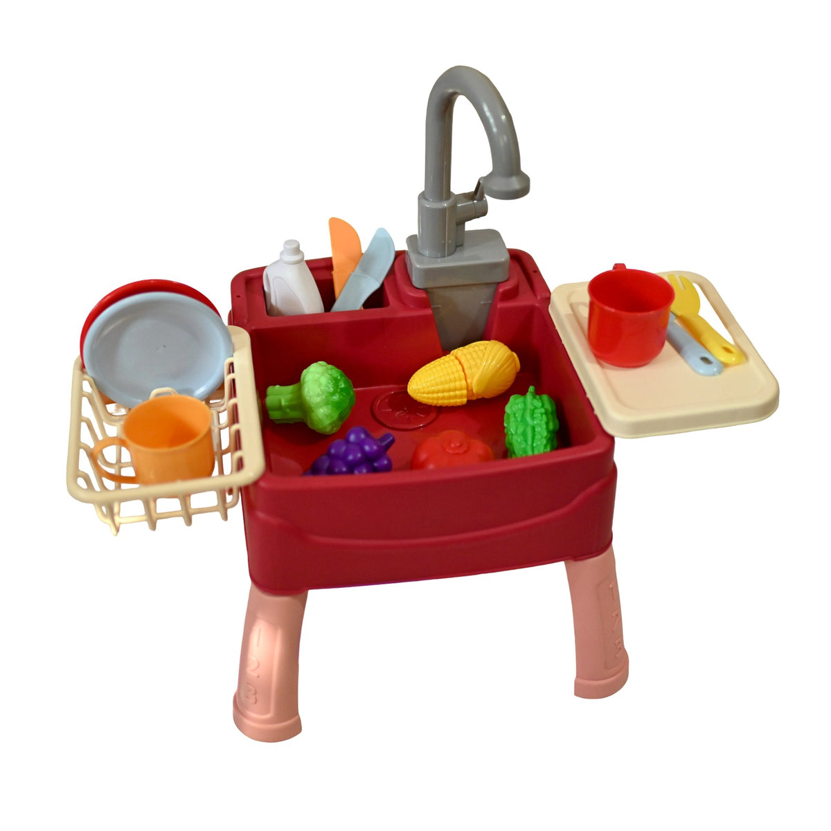 Kitchen Sink with Running Water | Electronic Dishwasher & Working Faucet Toy Set – Role Play