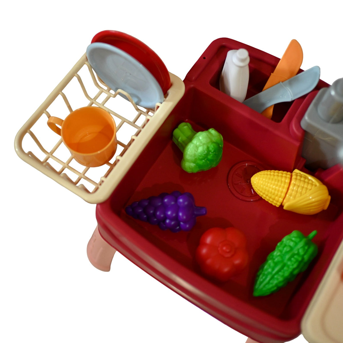 Kitchen Sink with Running Water | Electronic Dishwasher & Working Faucet Toy Set – Role Play